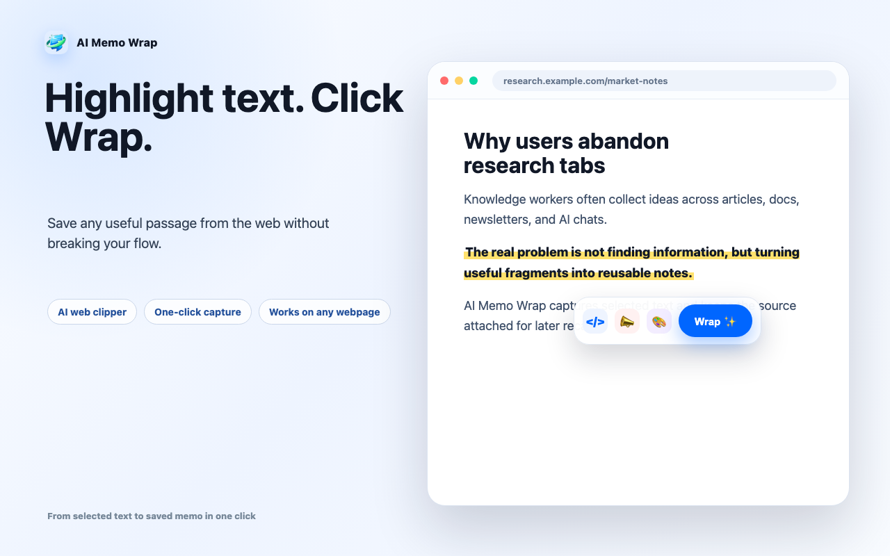 Highlight text and click Wrap